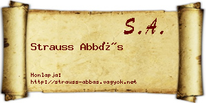 Strauss Abbás névjegykártya